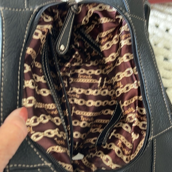 Authentic Tignanello satchel. Black leather,stunning lining. Silver hardware.EUC - Picture 7 of 12